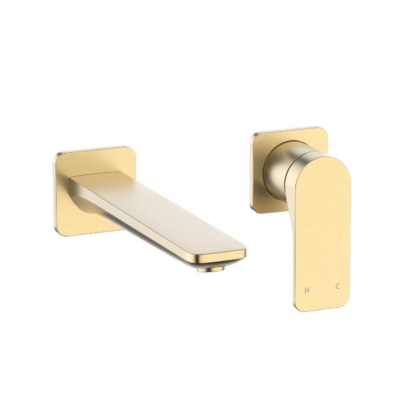 Product Cut out image of the Crosswater Fuse Brushed Brass Basin 2 Hole Set